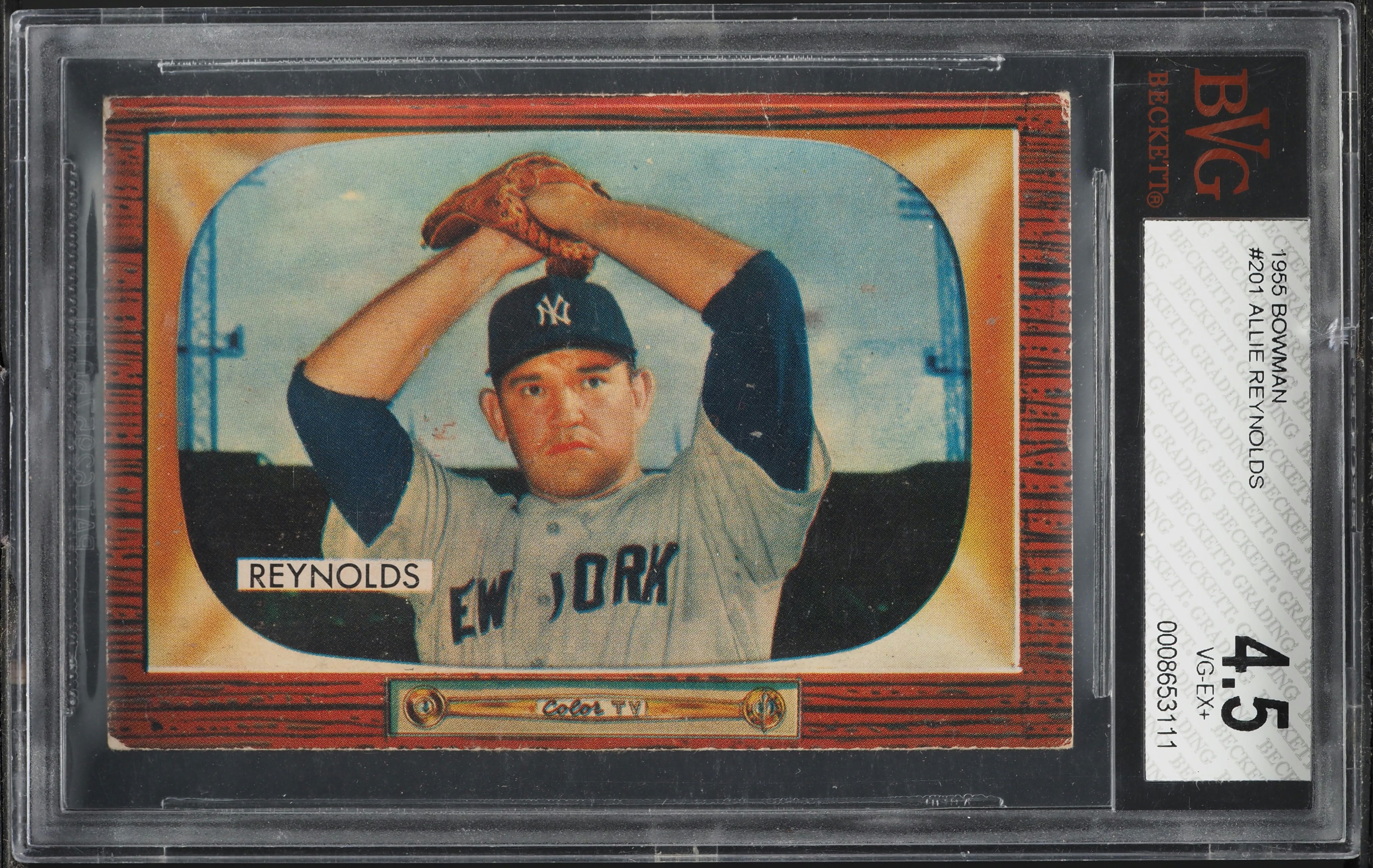1955 Bowman Allie Reynolds #201 BVG 4.5 VGEX+