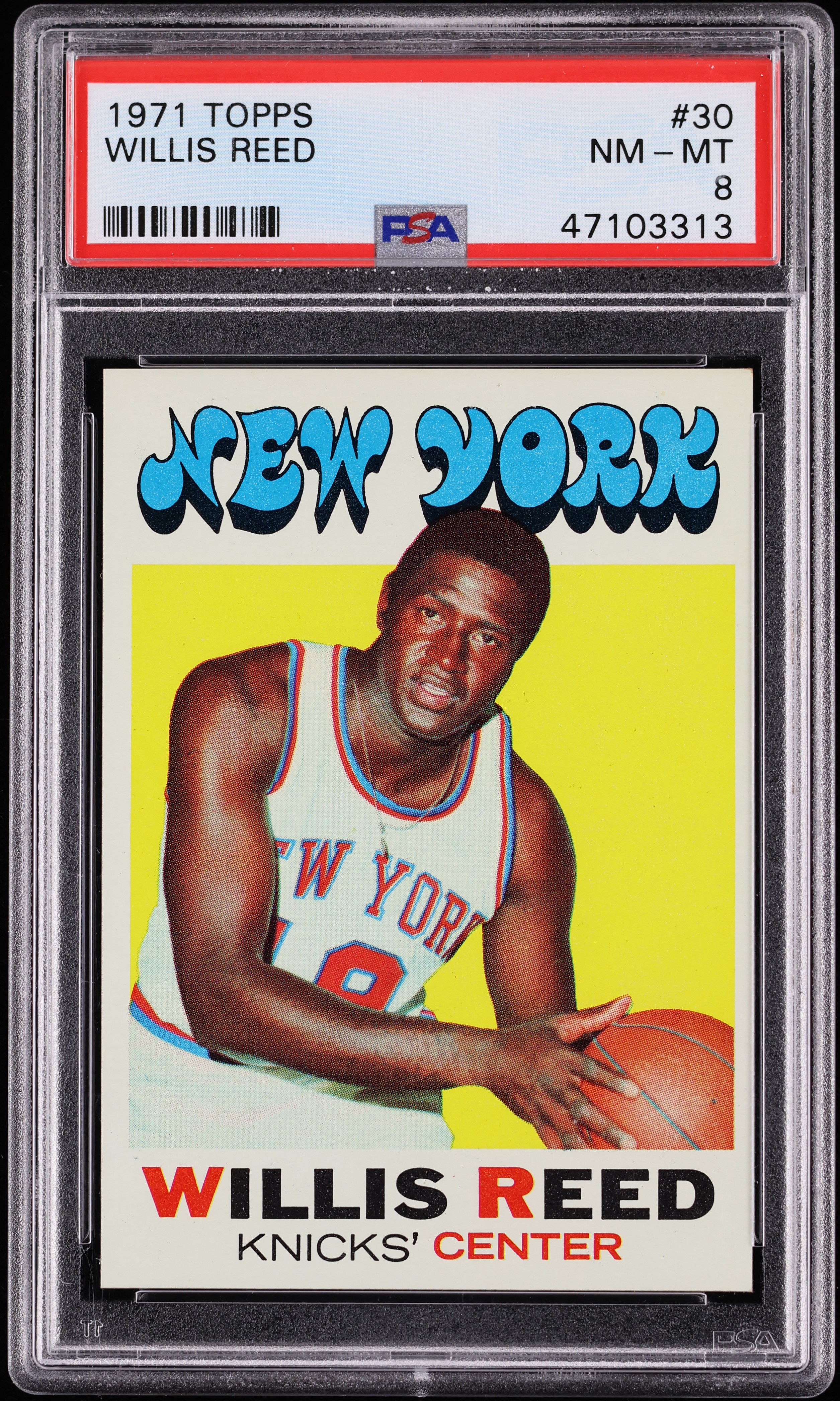 1971 Topps Basketball Willis Reed #30 PSA 8 NM-MT