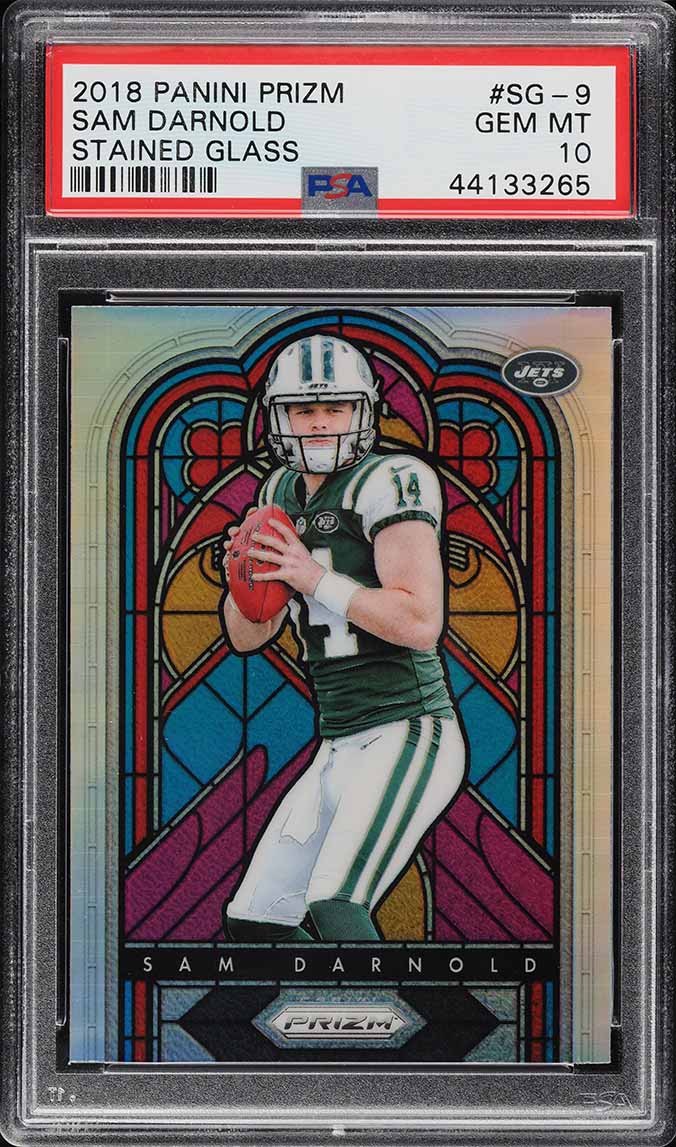 2018 Panini Prizm Stained Glass Sam Darnold ROOKIE #SG-9 PSA 10 GEM MINT