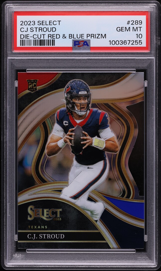 2023 Panini Select Die-Cut Red Blue Prizm CJ Stroud ROOKIE #289 PSA 10 GEM MINT