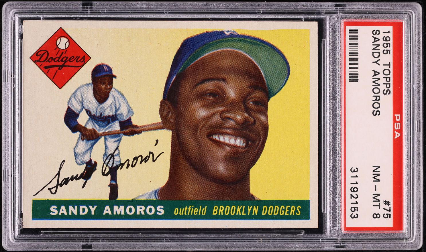 1955 Topps Sandy Amoros #75 PSA 8 NM-MT