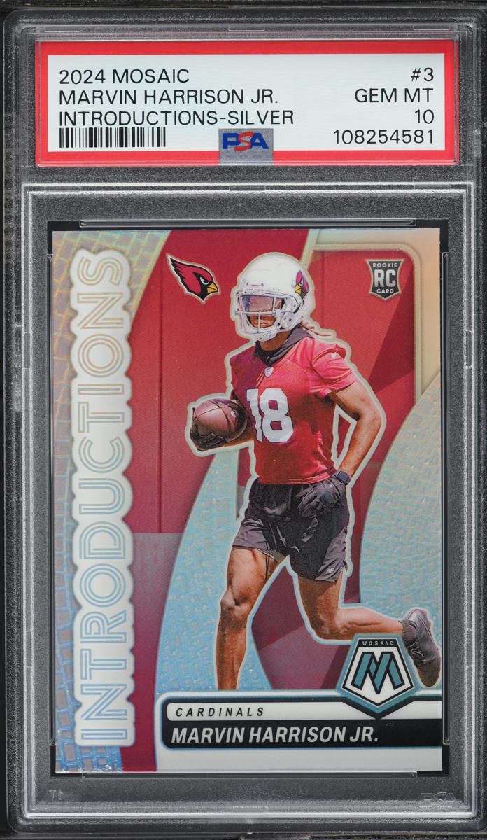 2024 Panini Mosaic Introductions Silver Marvin Harrison Jr RC #3 PSA 10 GEM MINT