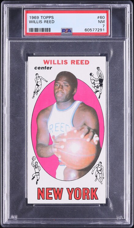 1969 Topps Basketball Willis Reed ROOKIE #60 PSA 7 NRMT