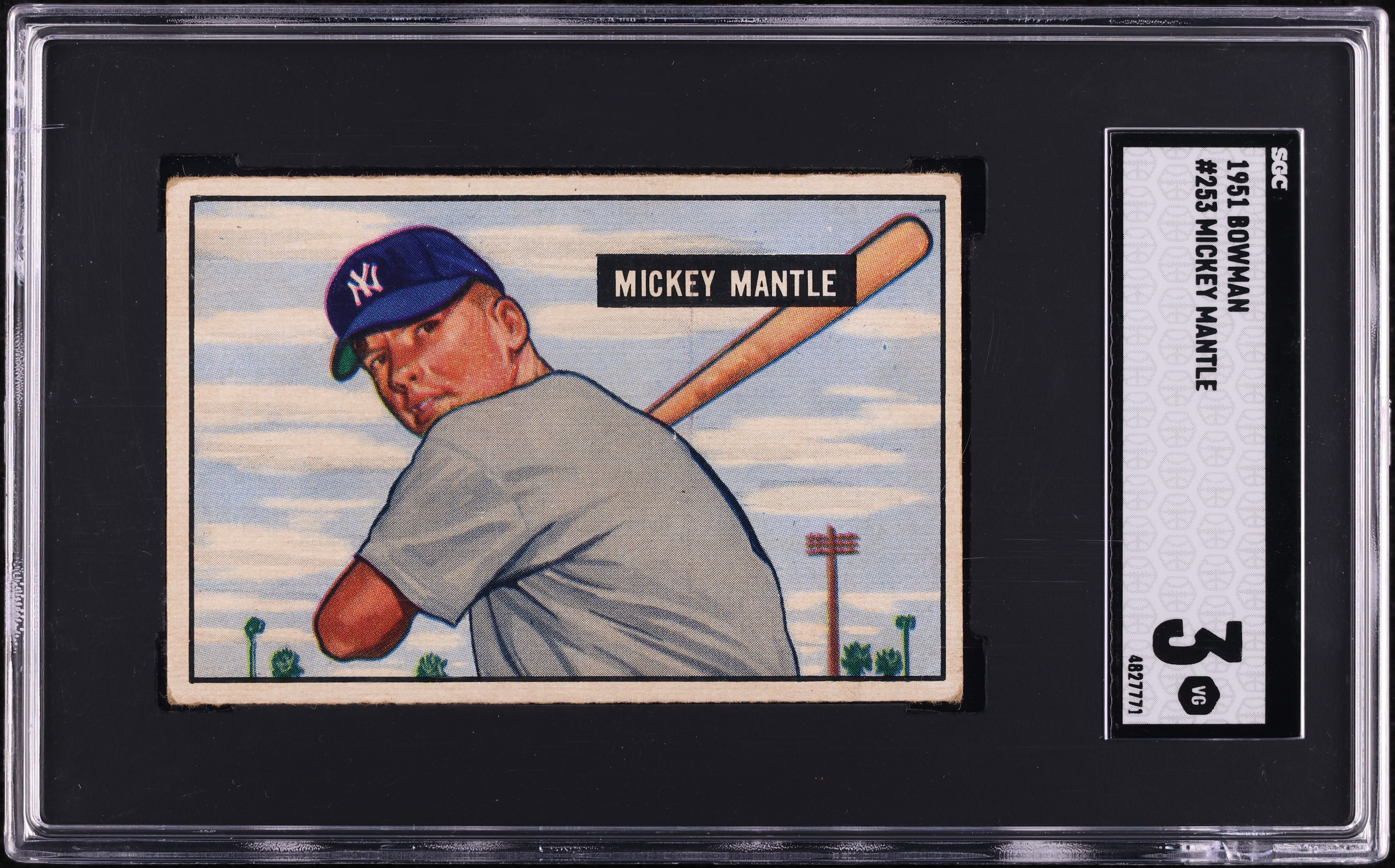 1951 Bowman Mickey Mantle ROOKIE #253 SGC 3 VG