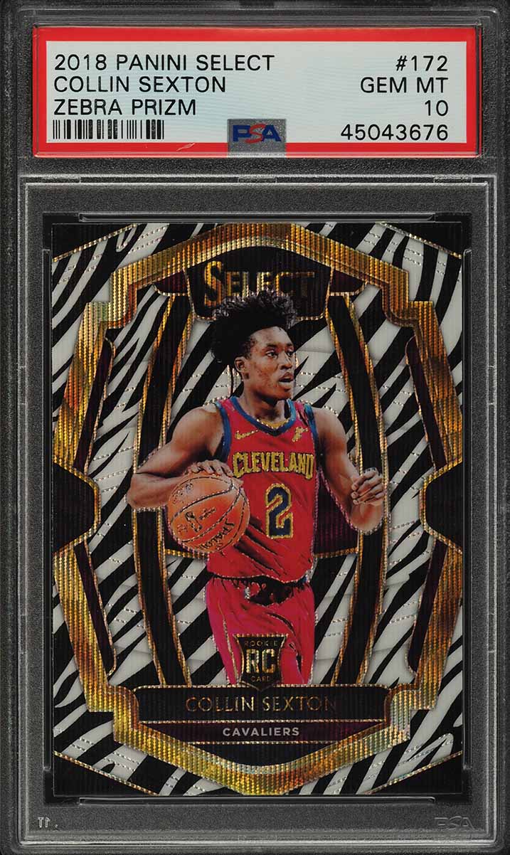 2018 Select Zebra Prizm Collin Sexton ROOKIE RC #172 PSA 10 GEM MINT