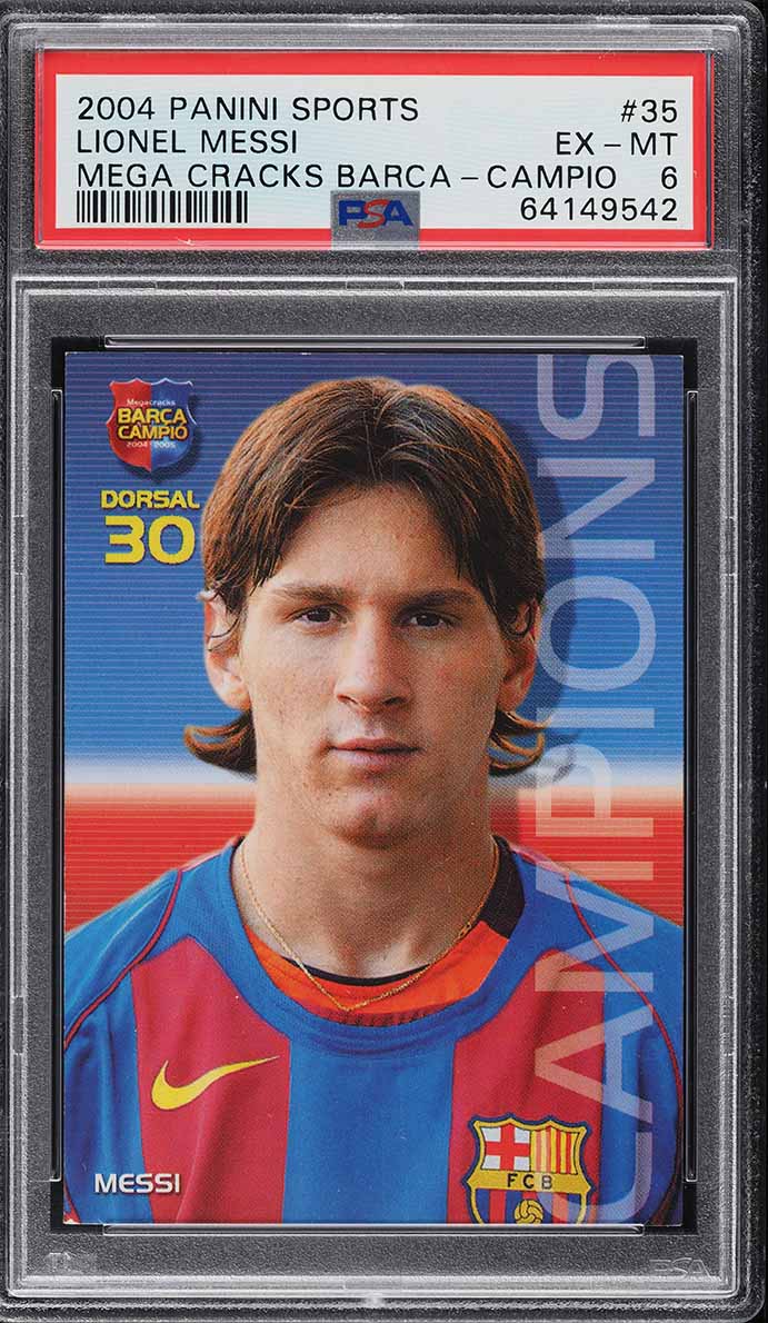 2004 Panini Sports Mega Cracks Barca Campio Lionel Messi ROOKIE #35 PSA 6 EXMT