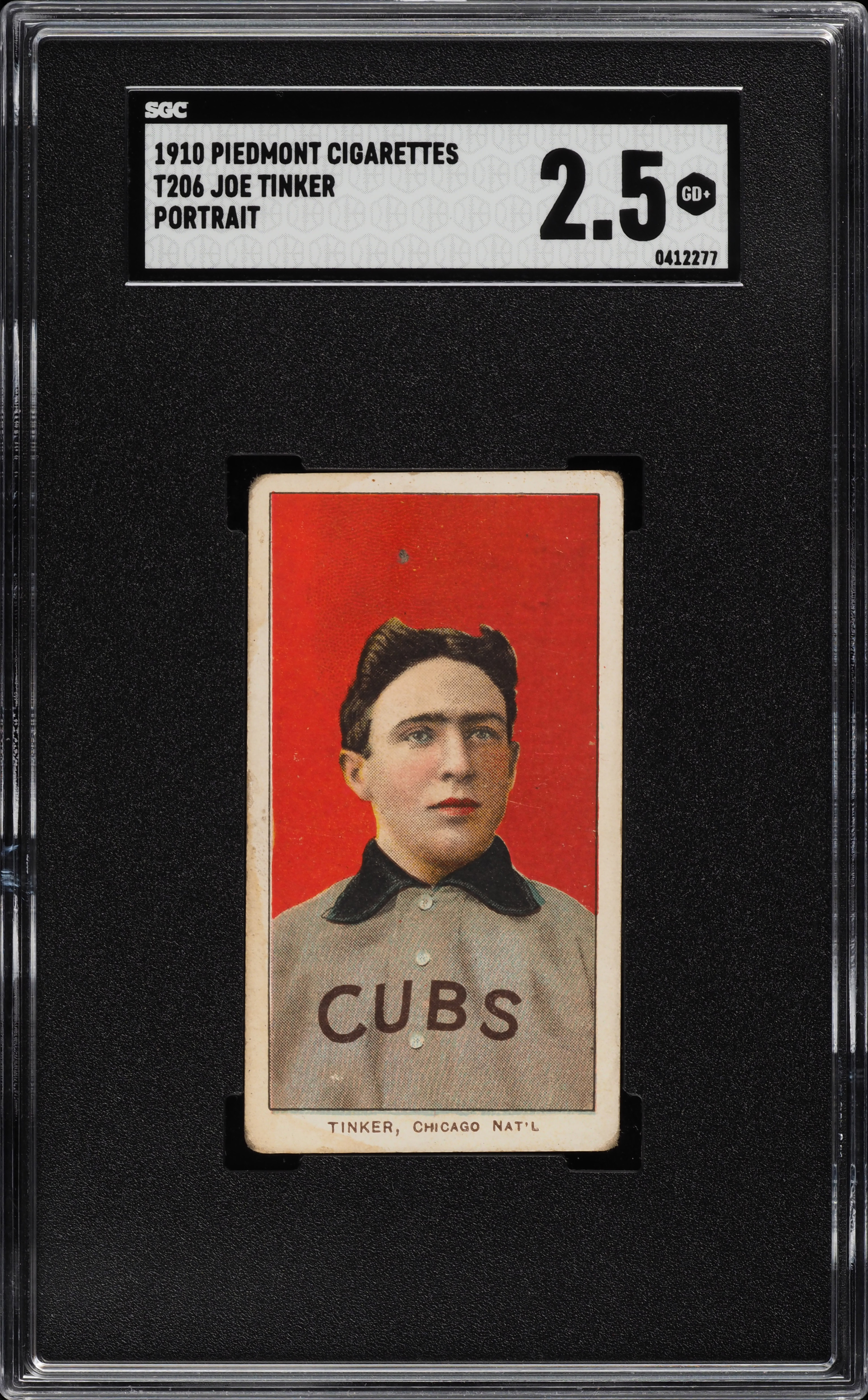 1909-11 T206 Joe Tinker PORTRAIT SGC 2.5 GD+