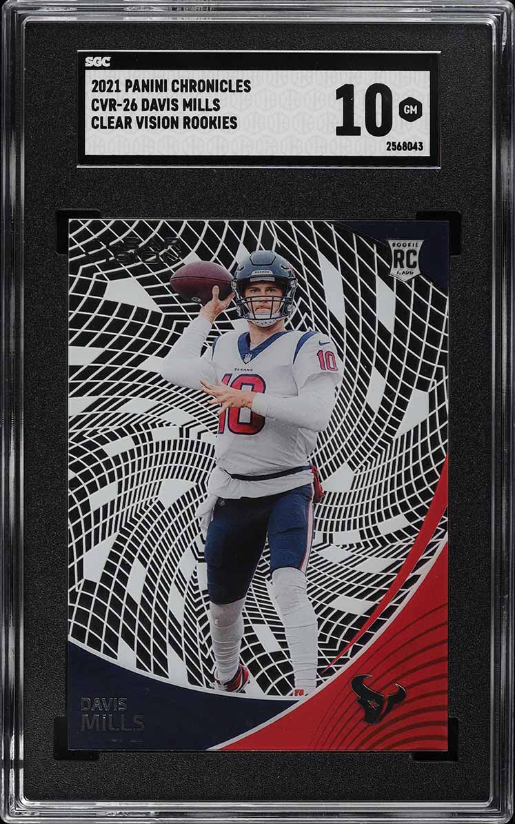 2021 Panini Chronicles Clear Vision Davis Mills ROOKIE #CVR-26 SGC 10 GEM MINT