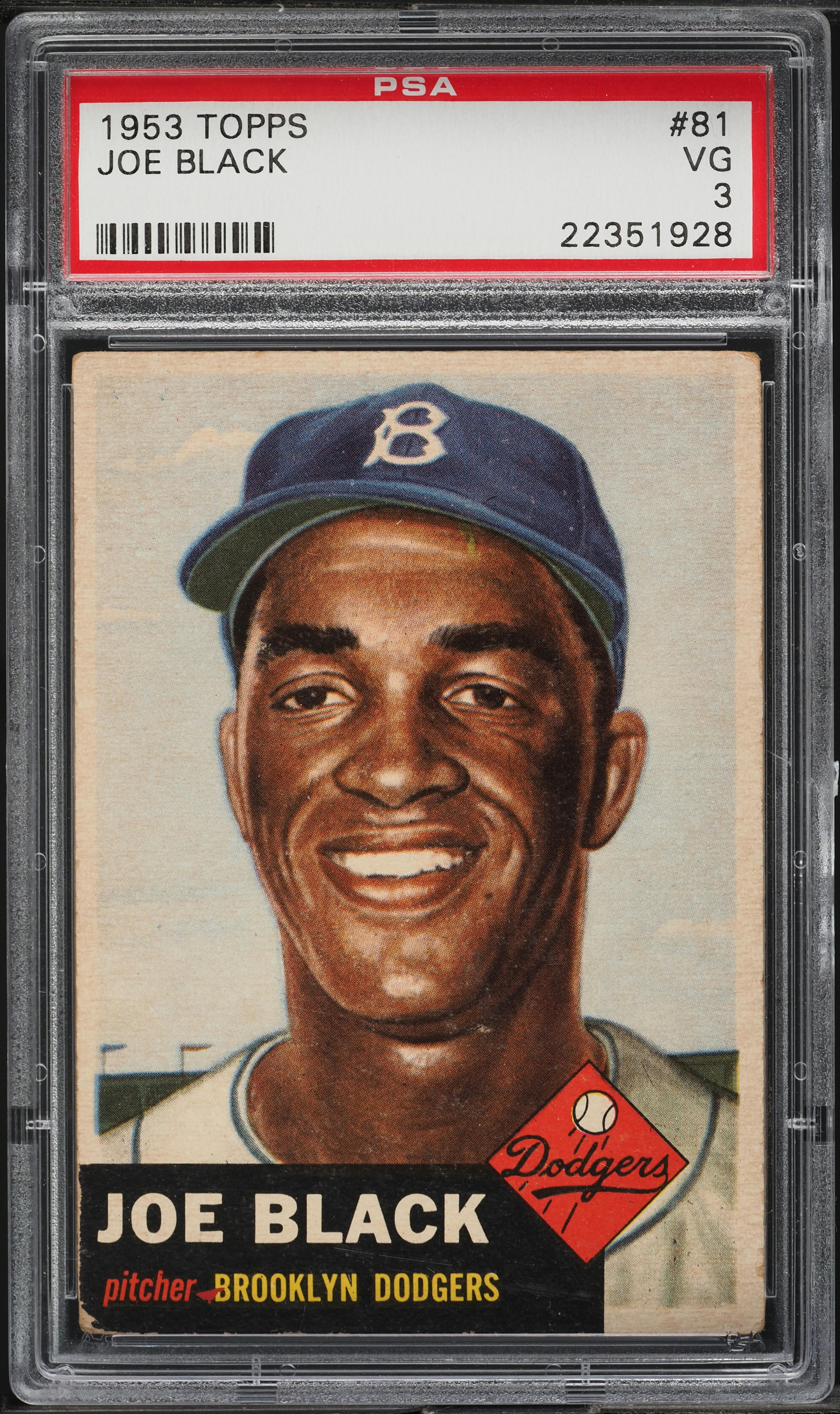 1953 Topps Joe Black #81 PSA 3 VG