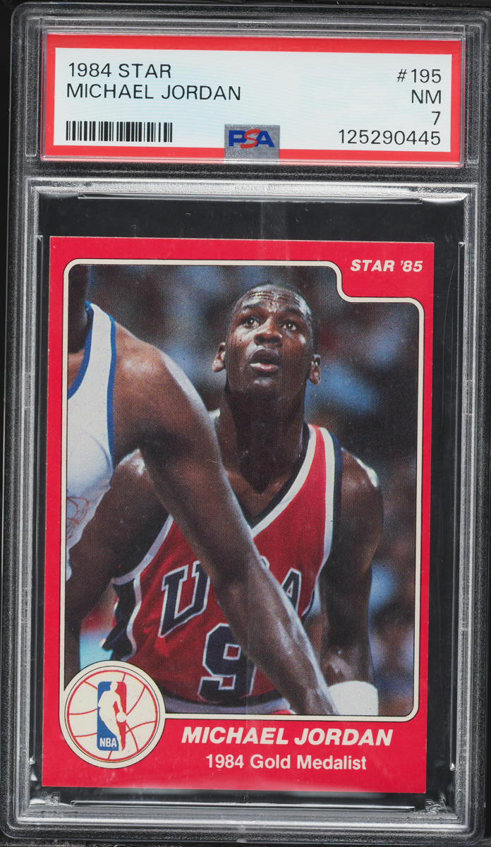 1984 Star Basketball Michael Jordan ROOKIE #195 PSA 7 NRMT
