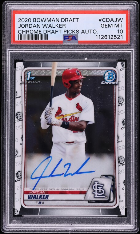2020 Bowman Chrome Draft Picks Jordan Walker AUTO #CDA-JW PSA 10 GEM MINT