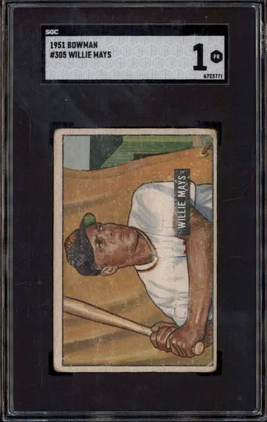 1951 Bowman #305 Willie Mays RC SGC 1