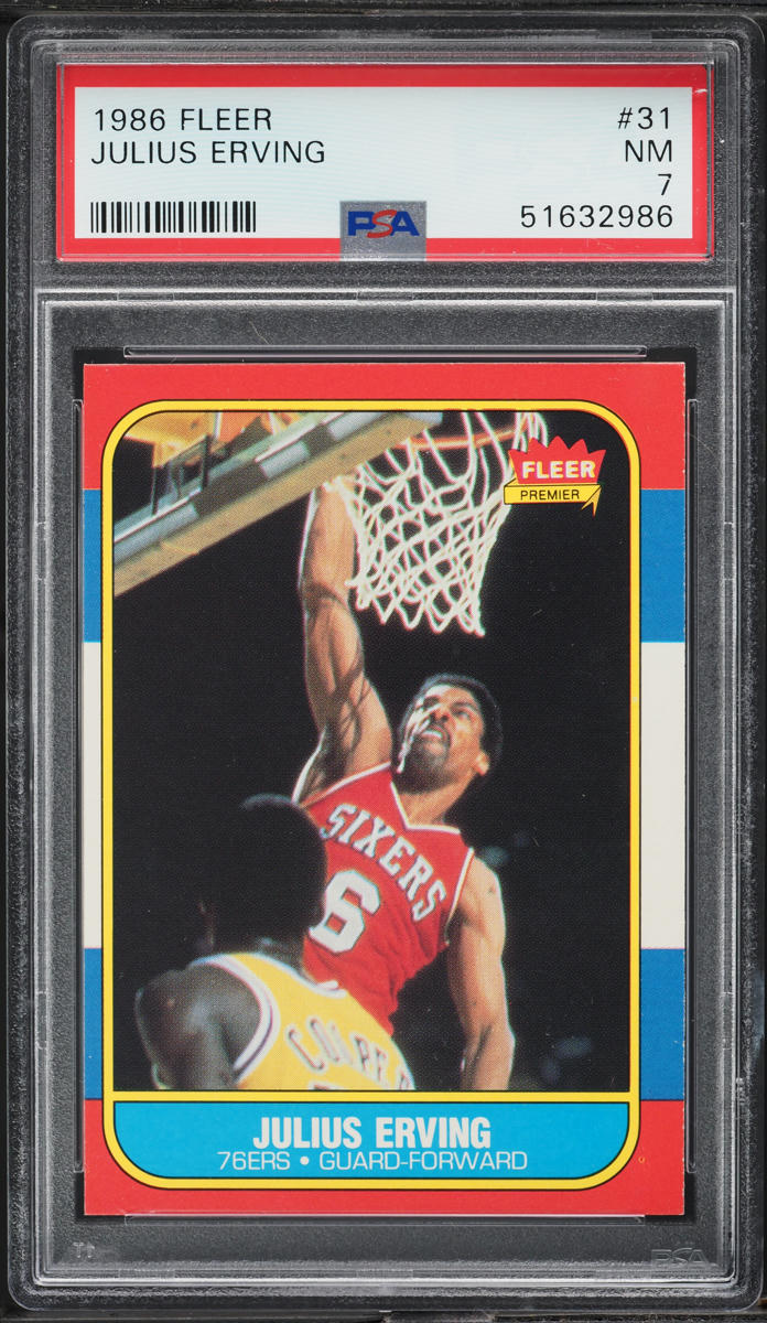 1986 Fleer Basketball Julius Erving #31 PSA 7 NRMT