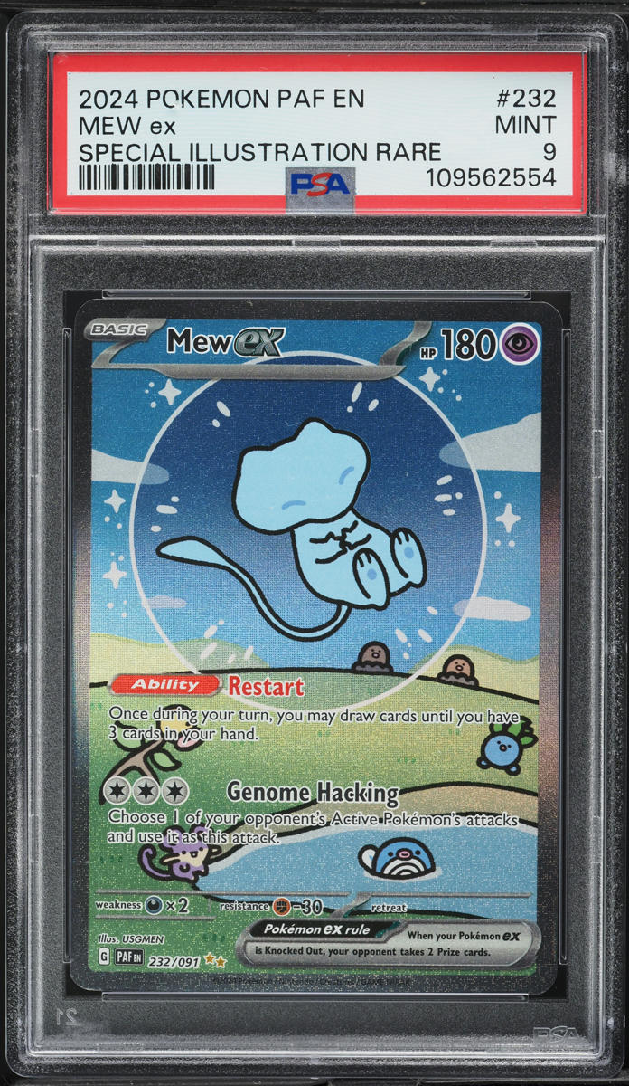 2024 Pokemon SV Paldean Fates SIR Shiny Mew ex #232 PSA 9 MINT