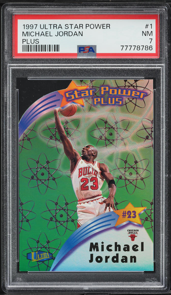 1997 Ultra Star Power Plus Die-Cut Michael Jordan #1 PSA 7 NRMT