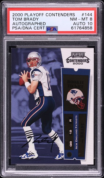 2000 Playoff Contenders Tom Brady ROOKIE AUTO DNA 10 #144 PSA 8 NM-MT