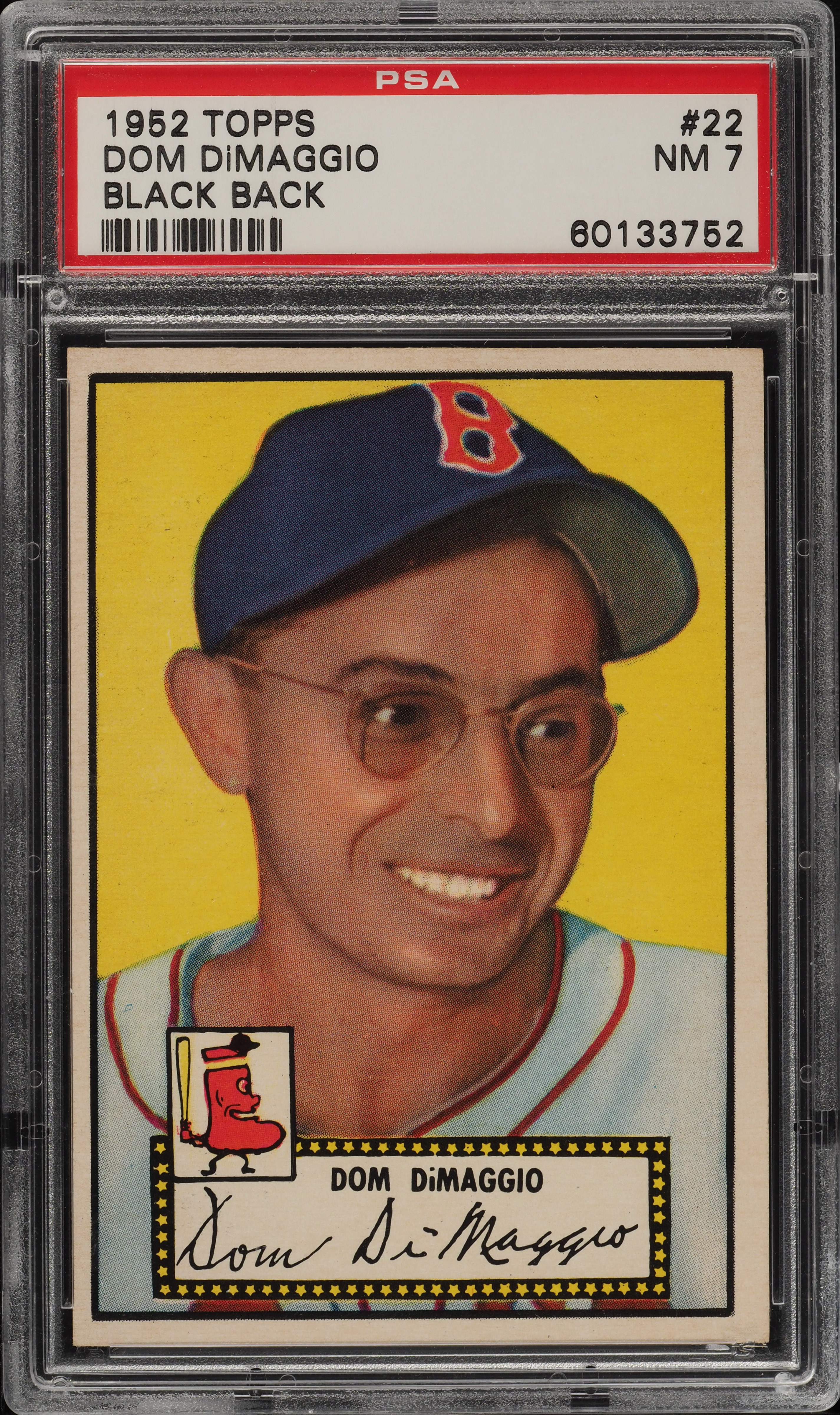 1952 Topps Dom Dimaggio Black Back #22 PSA 7 NRMT