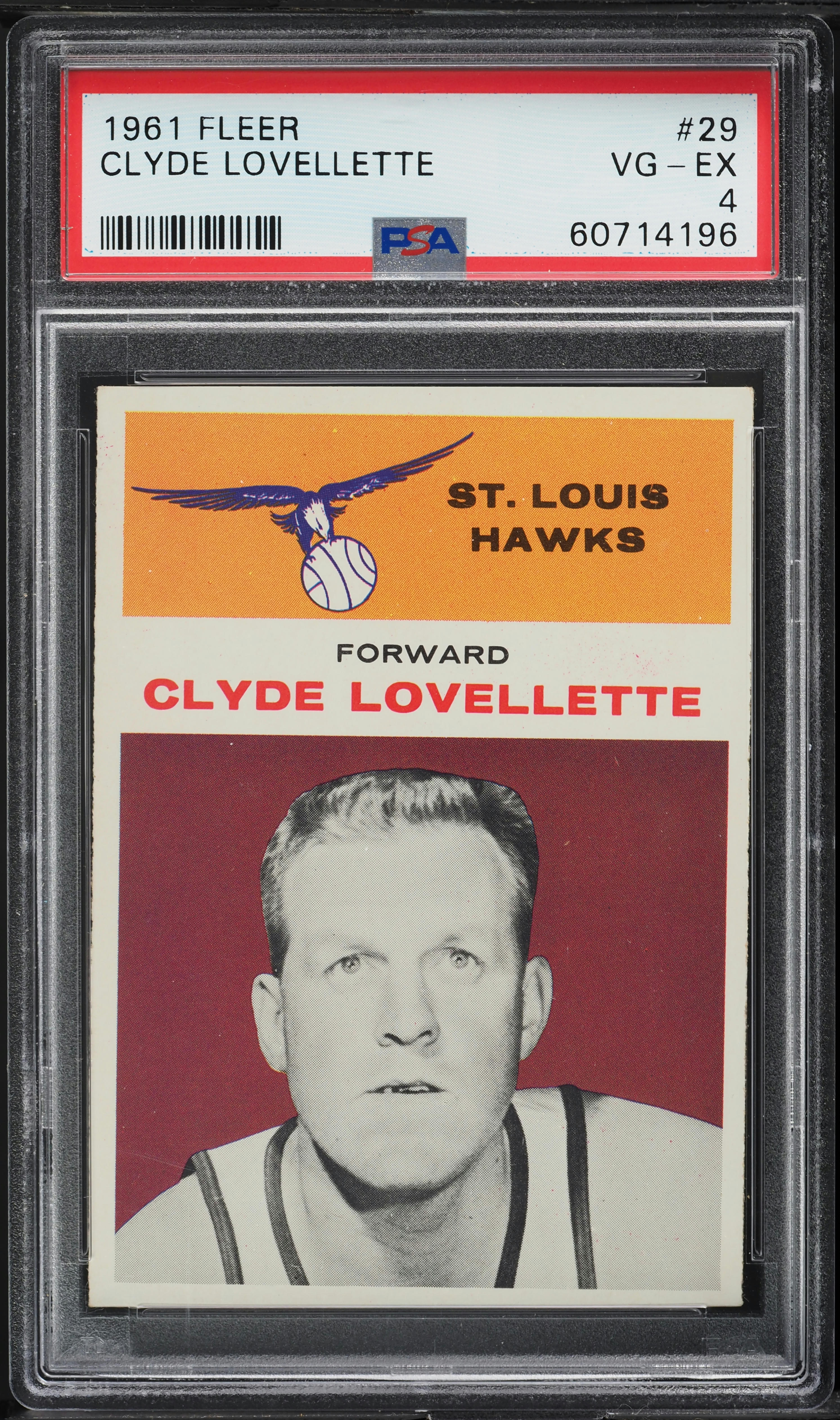 1961 Fleer Basketball Clyde Lovellette #29 PSA 4 VGEX