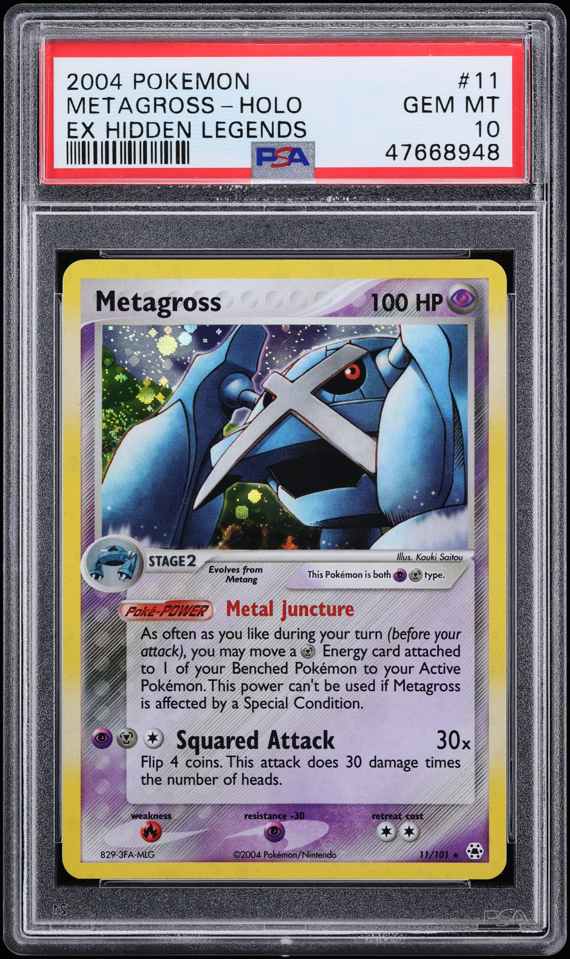2004 Pokemon EX Hidden Legends Holo Metagross #11 PSA 10 GEM MINT