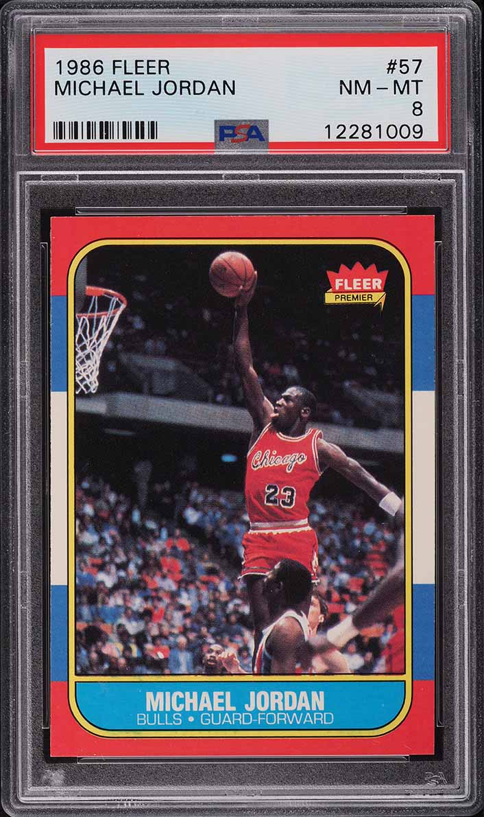 1986 Fleer Basketball Michael Jordan ROOKIE #57 PSA 8 NM-MT