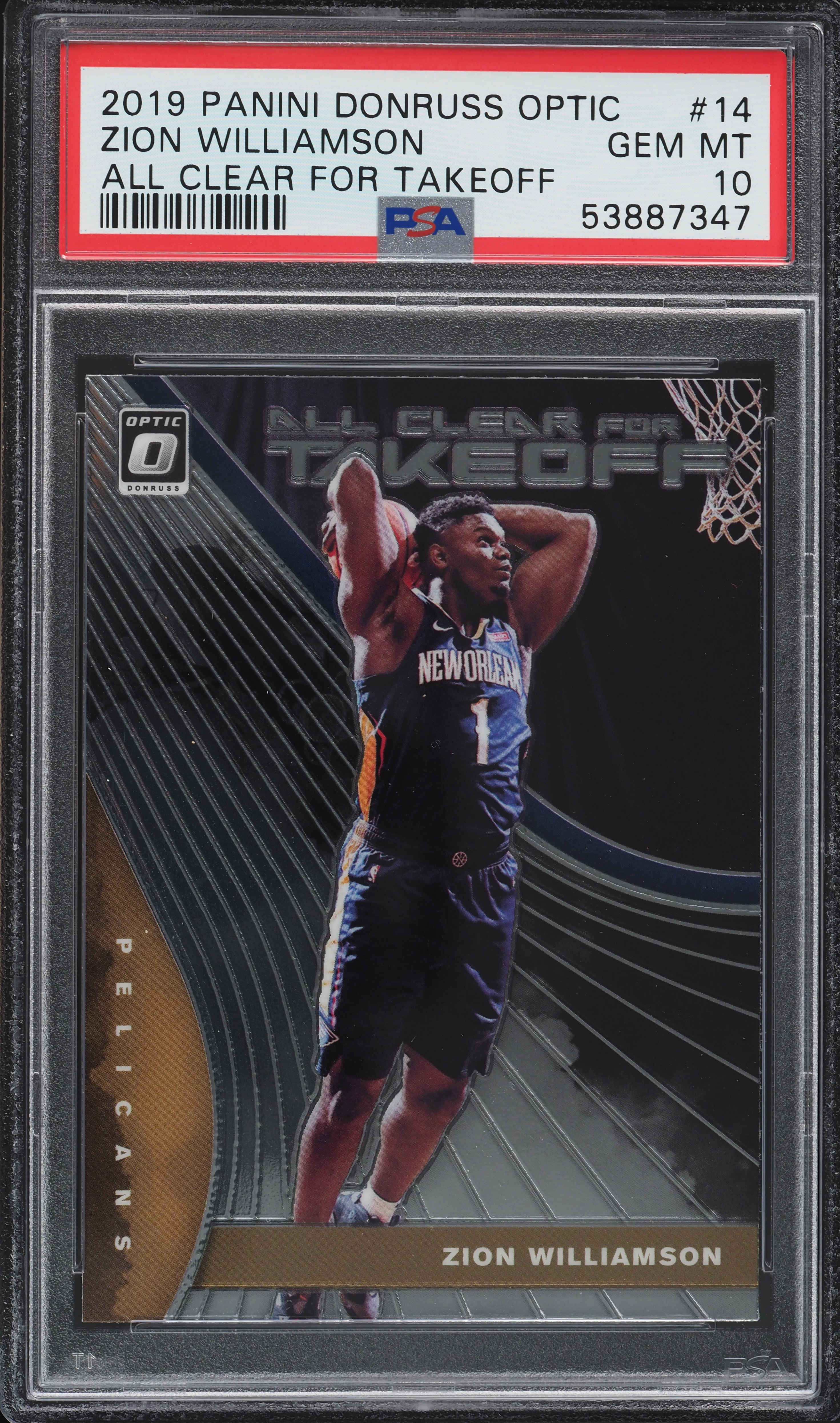 2019 Donruss Optic All Clear For Takeoff Zion Williamson ROOKIE RC PSA 10 GEM MT