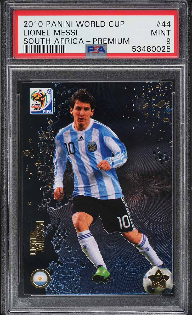 2010 Panini World Cup South Africa Premium Lionel Messi #44 PSA 9 MINT