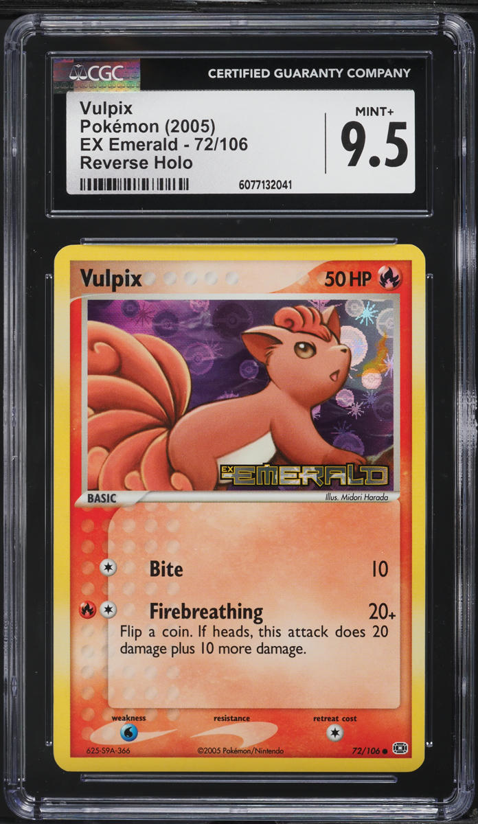 2005 Pokemon EX Emerald Reverse Holo Vulpix #72 CGC 9.5 MINT+