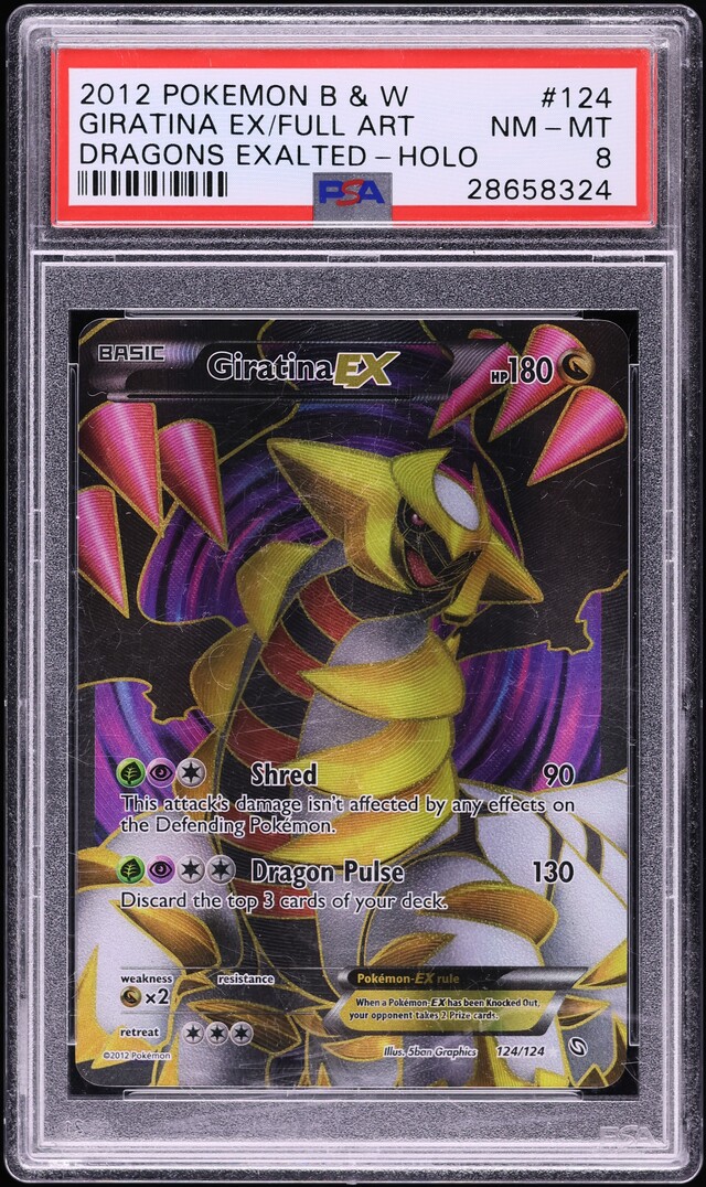 2012 Pokemon Black & White Dragons Exalted Full Art Giratina EX #124 PSA 8 NM-MT