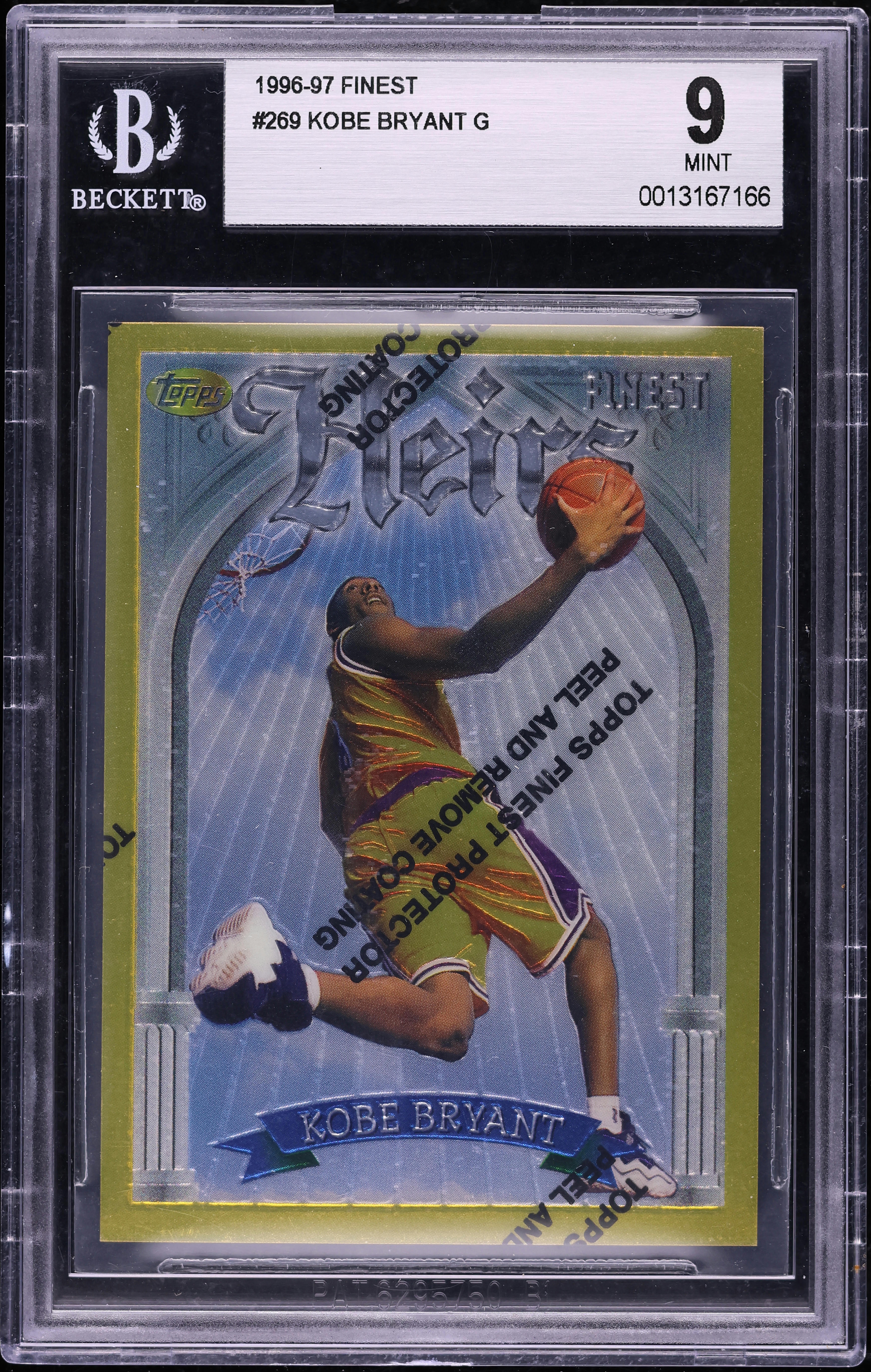 1996 Finest W/ Coating Kobe Bryant ROOKIE #269 BGS 9 MINT