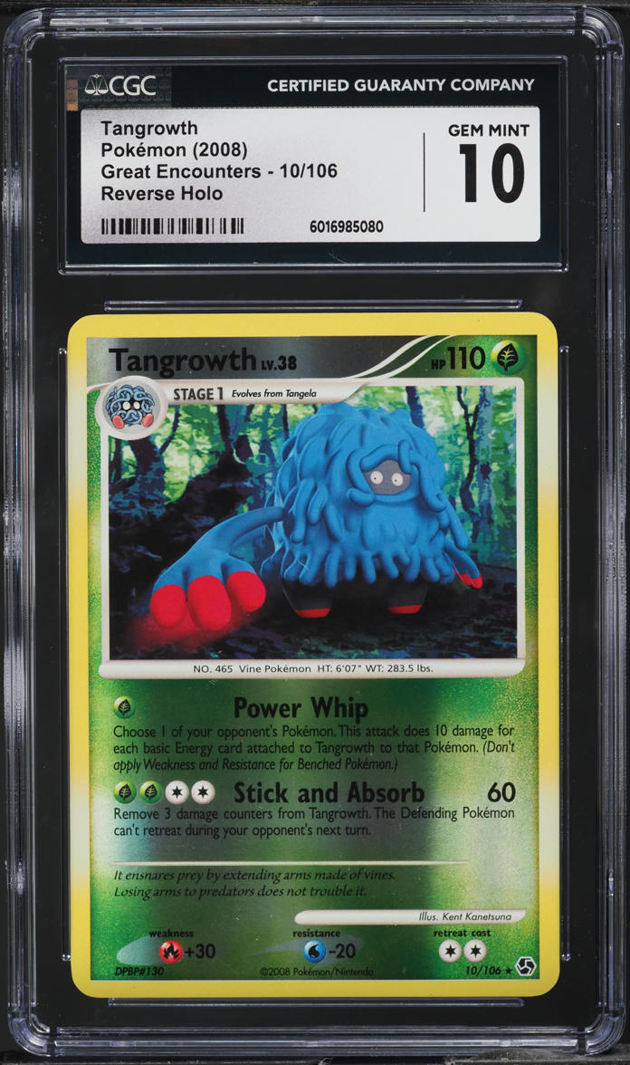 2008 Pokemon Diamond & Pearl Great Encounters Reverse Holo Tangrowth #10 CGC 10