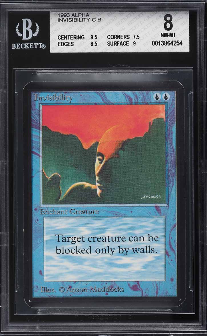 1993 Magic The Gathering MTG Alpha Invisibility C B BGS 8 NM-MT
