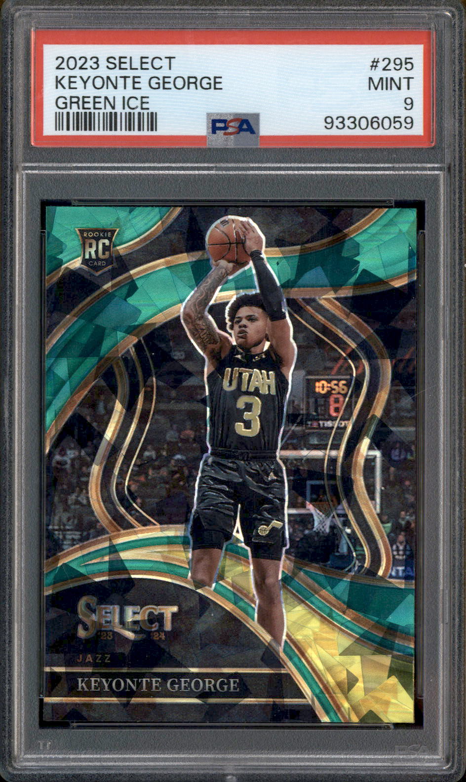 2023 Select Green Ice #295 Keyonte George RC Rookie PSA 9
