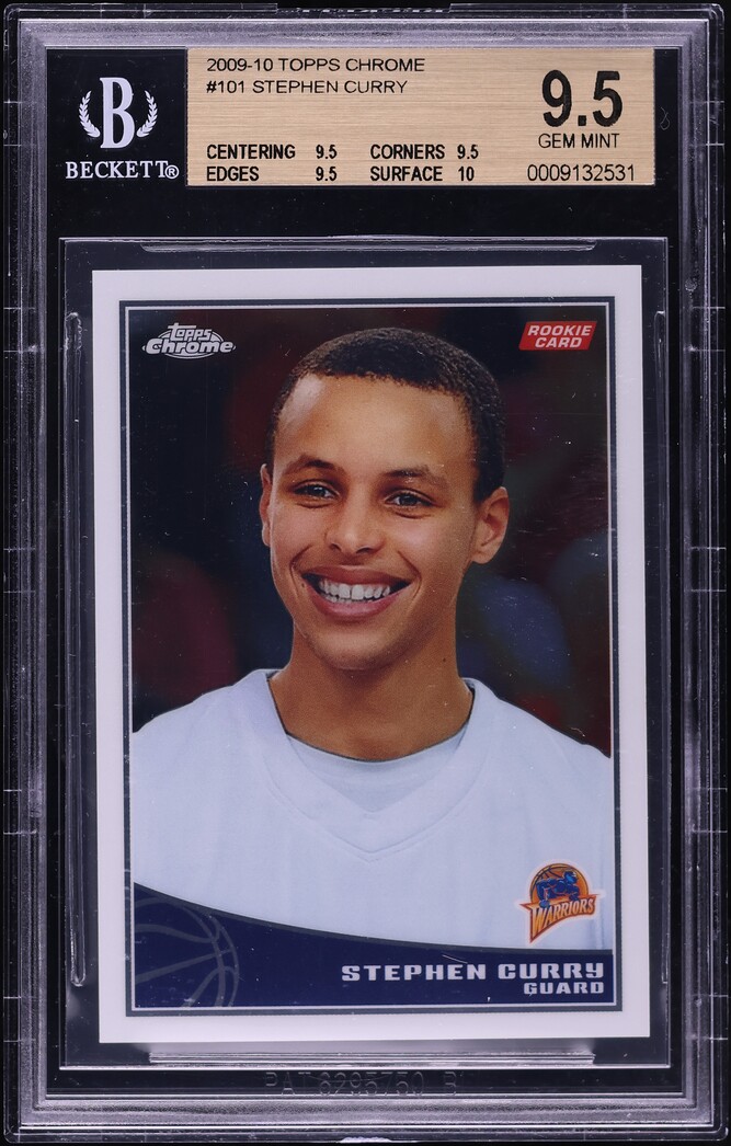 2009 Topps Chrome Stephen Curry ROOKIE /999 #101 BGS 9.5 GEM MINT