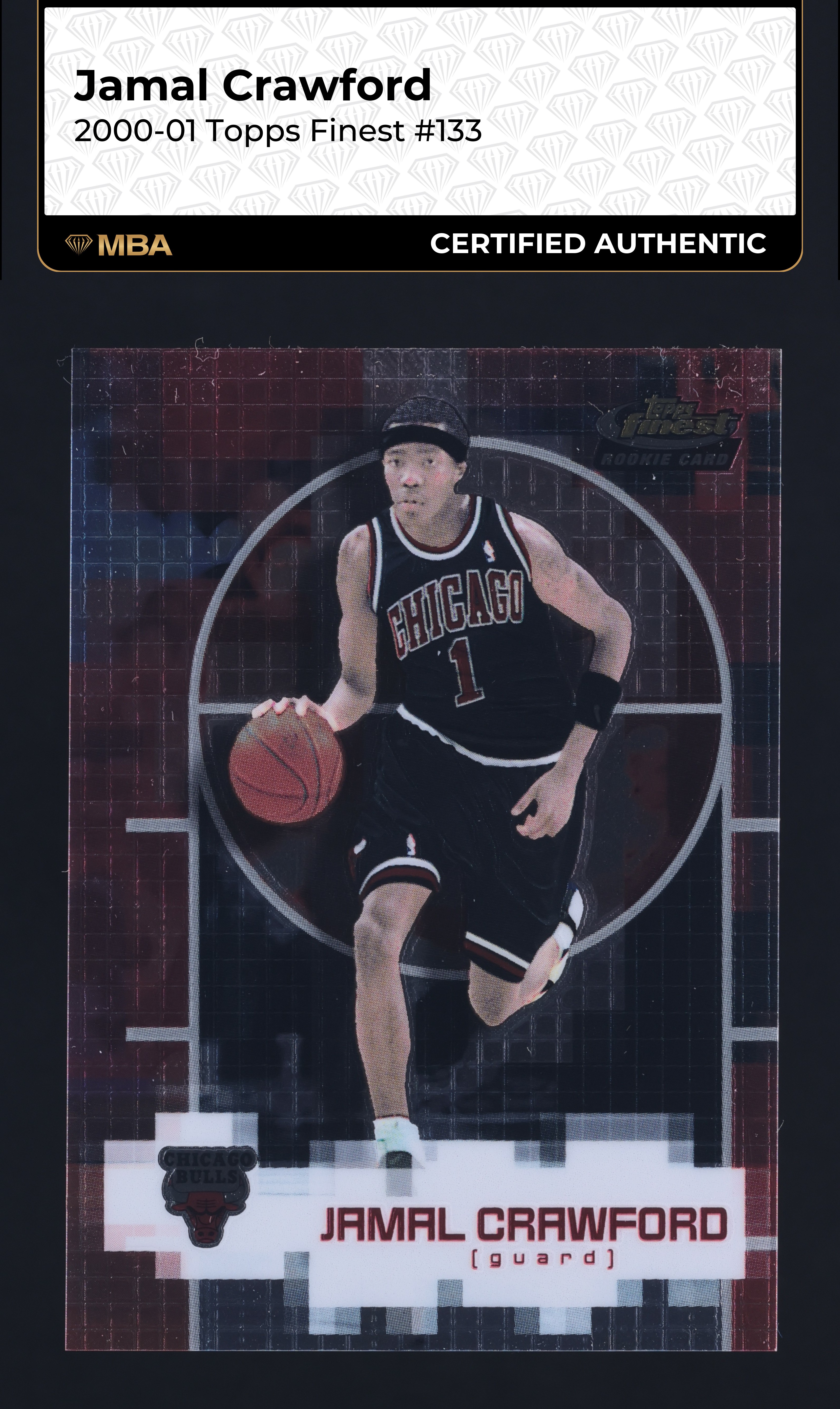 2000 Finest Jamal Crawford ROOKIE /1599 #133 MBA AUTH