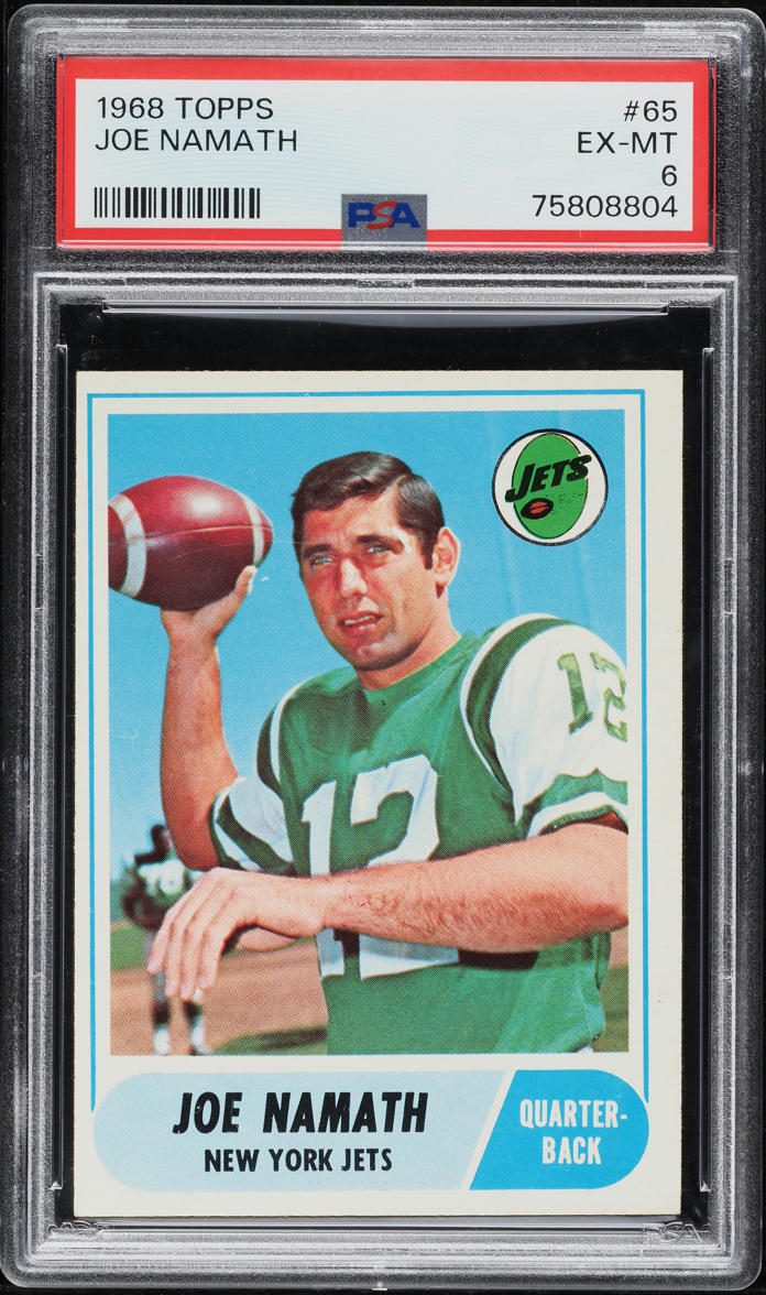 1968 Topps Football Joe Namath #65 PSA 6 EXMT