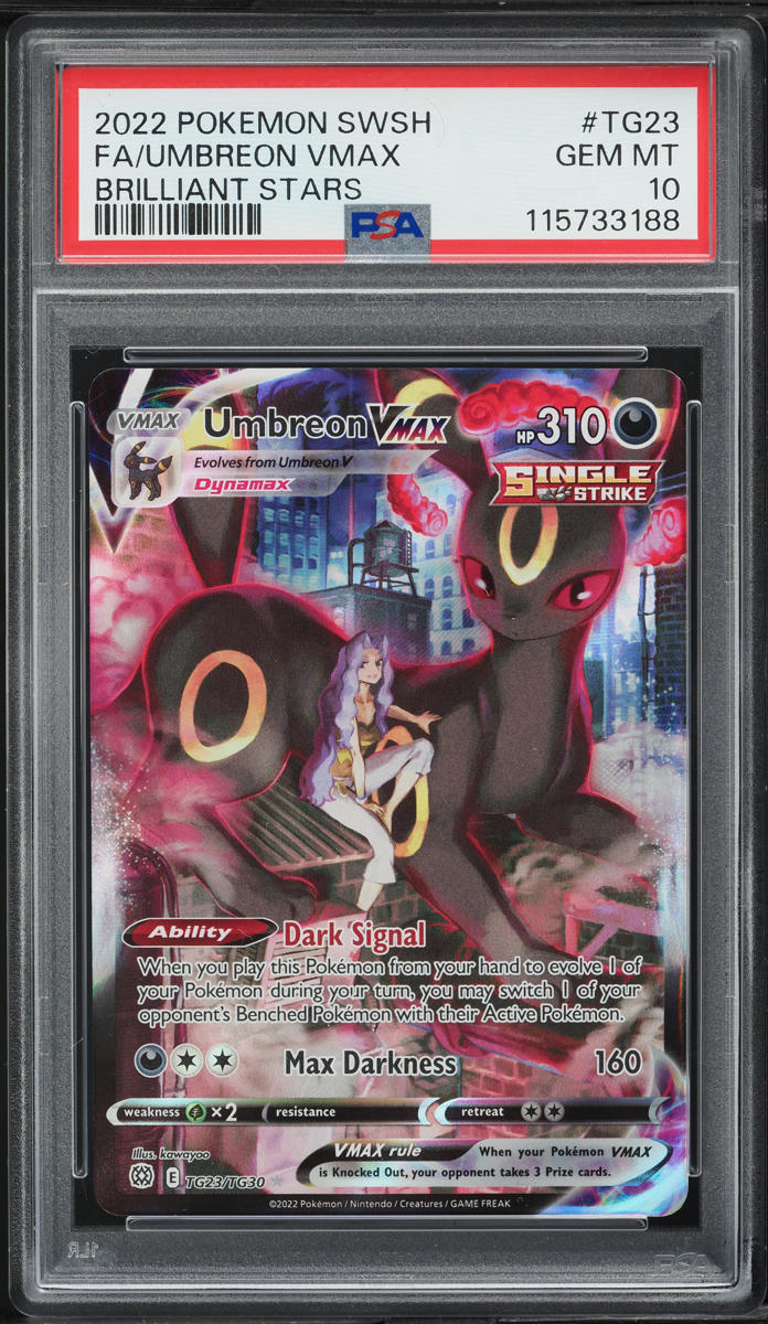 2022 Pokemon SWSH Brilliant Stars Full Art Umbreon VMAX #TG23 PSA 10 GEM MINT
