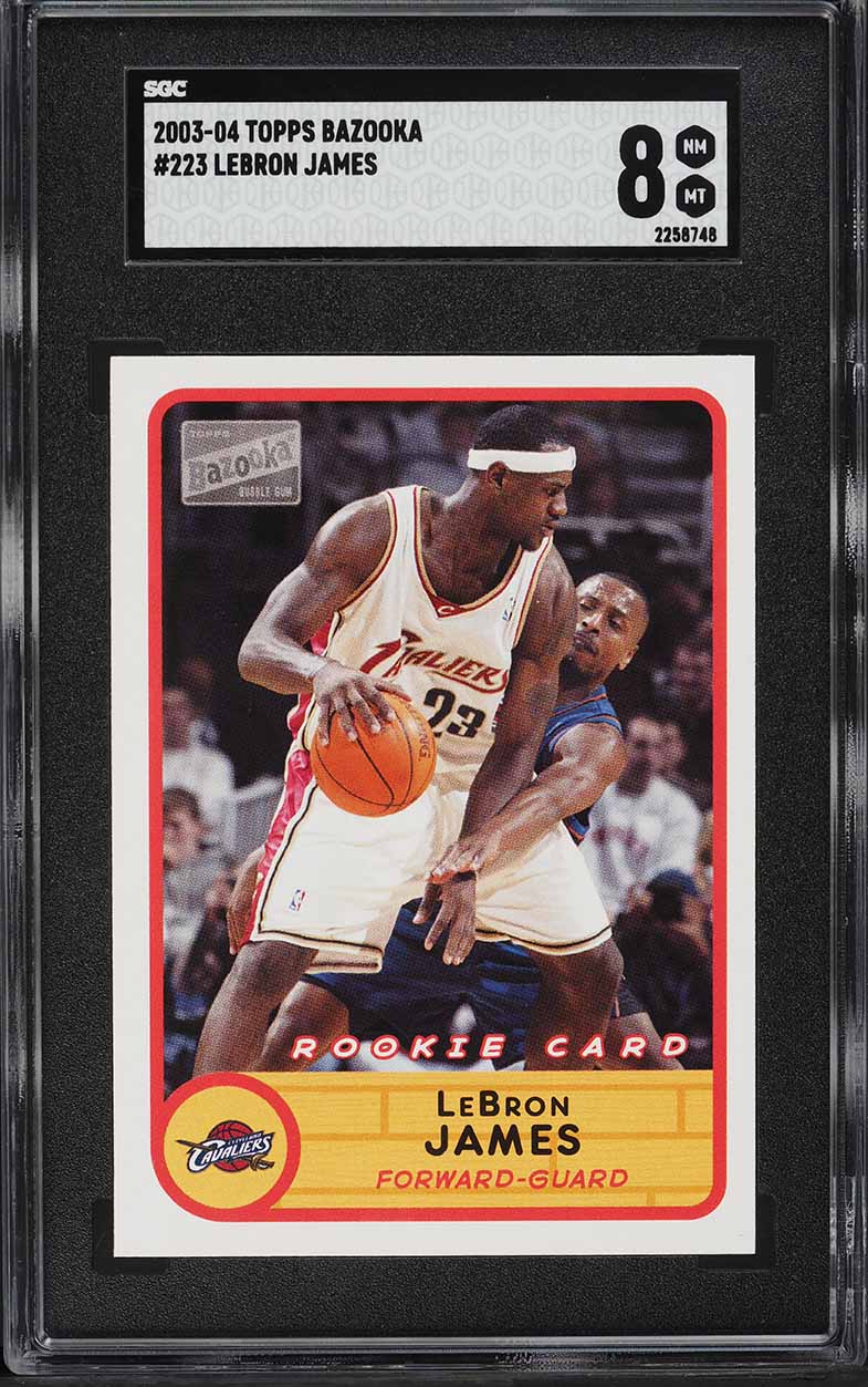 2003 Bazooka Home White Jersey LeBron James ROOKIE #223 SGC 8 NM-MT