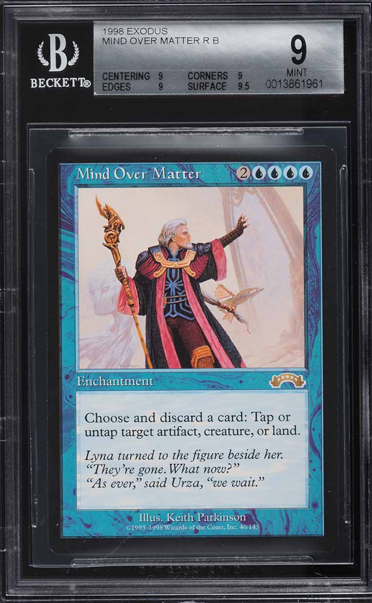 1998 Magic The Gathering MTG Exodus Mind Over Matter R B BGS 9 MINT