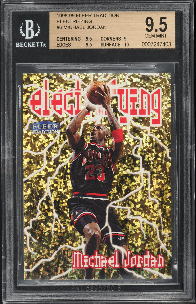 1998 Fleer Tradition Electrifying Michael Jordan #6 BGS 9.5 GEM MINT