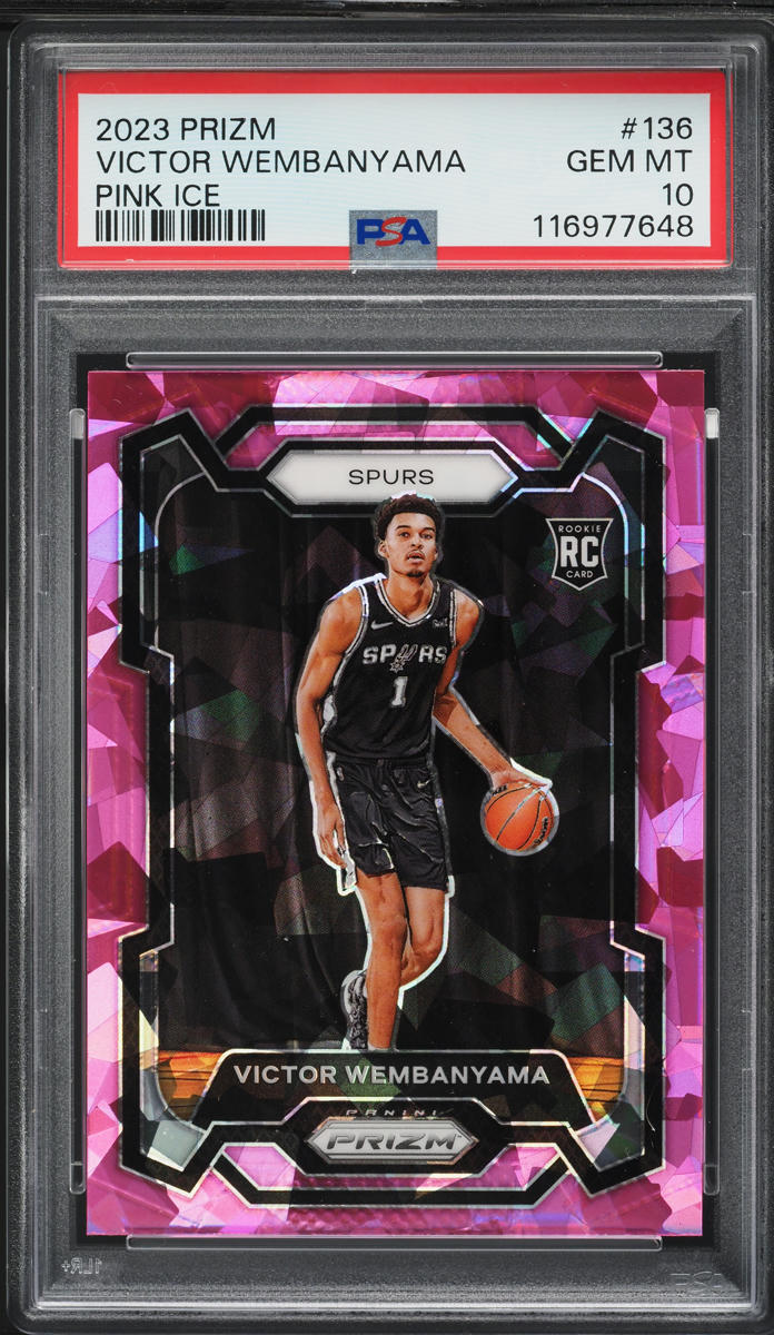 2023 Panini Prizm Pink Ice Victor Wembanyama ROOKIE #136 PSA 10 GEM MINT