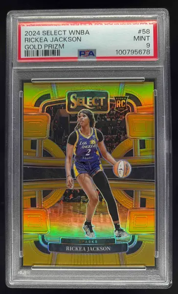 2024 Panini Select WNBA Gold Prizms #58 Rickea Jackson RC Concourse /10 PSA 9