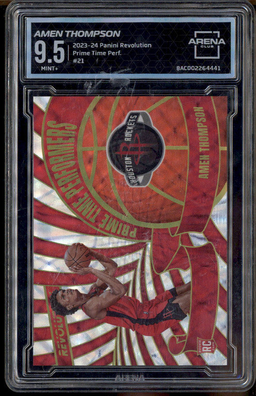 2023-24 Panini Revolution Prime Time Performers Amen Thompson RC Arena 9.5