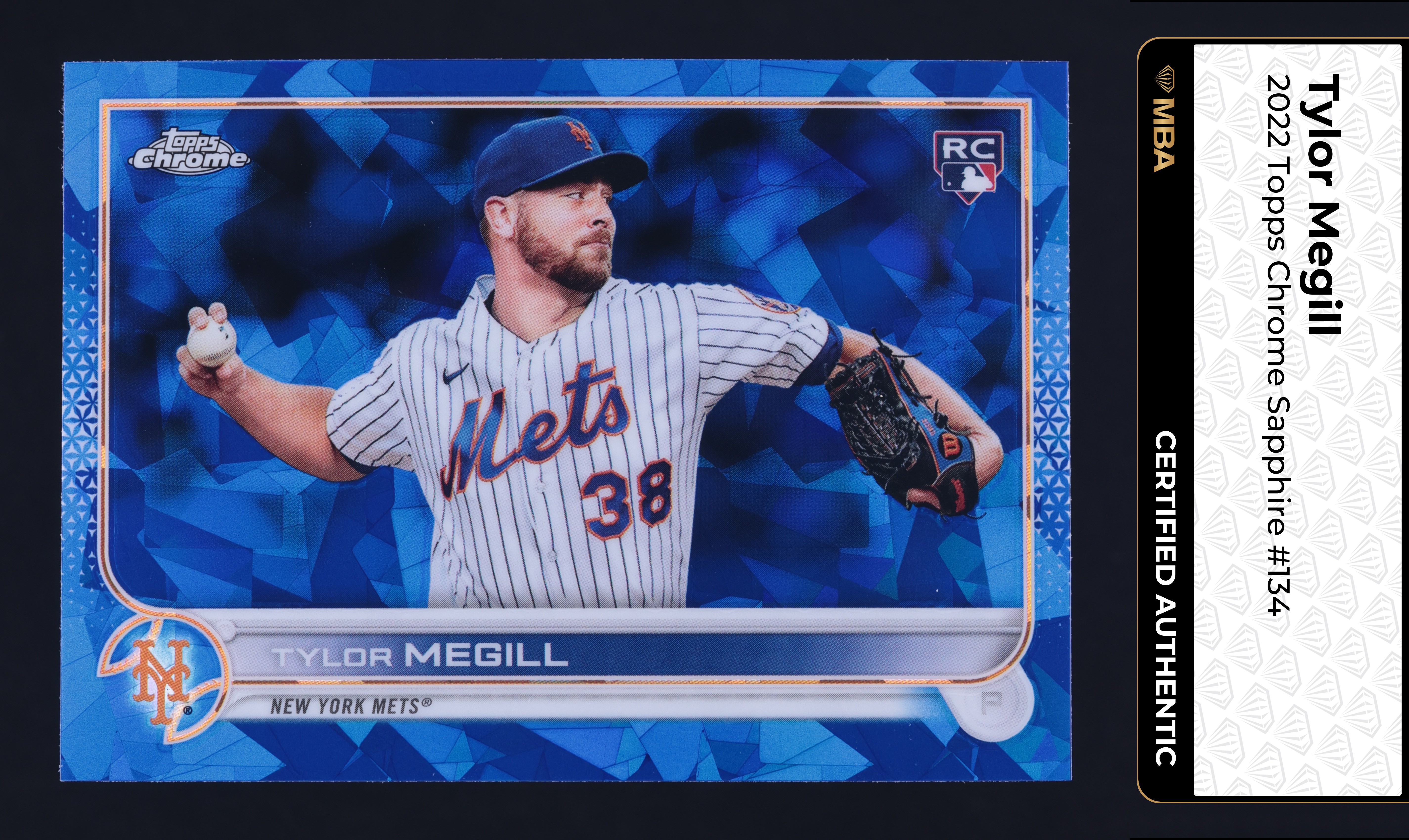 2022 Topps Chrome Sapphire Edition Tylor Megill ROOKIE #134 MBA AUTH