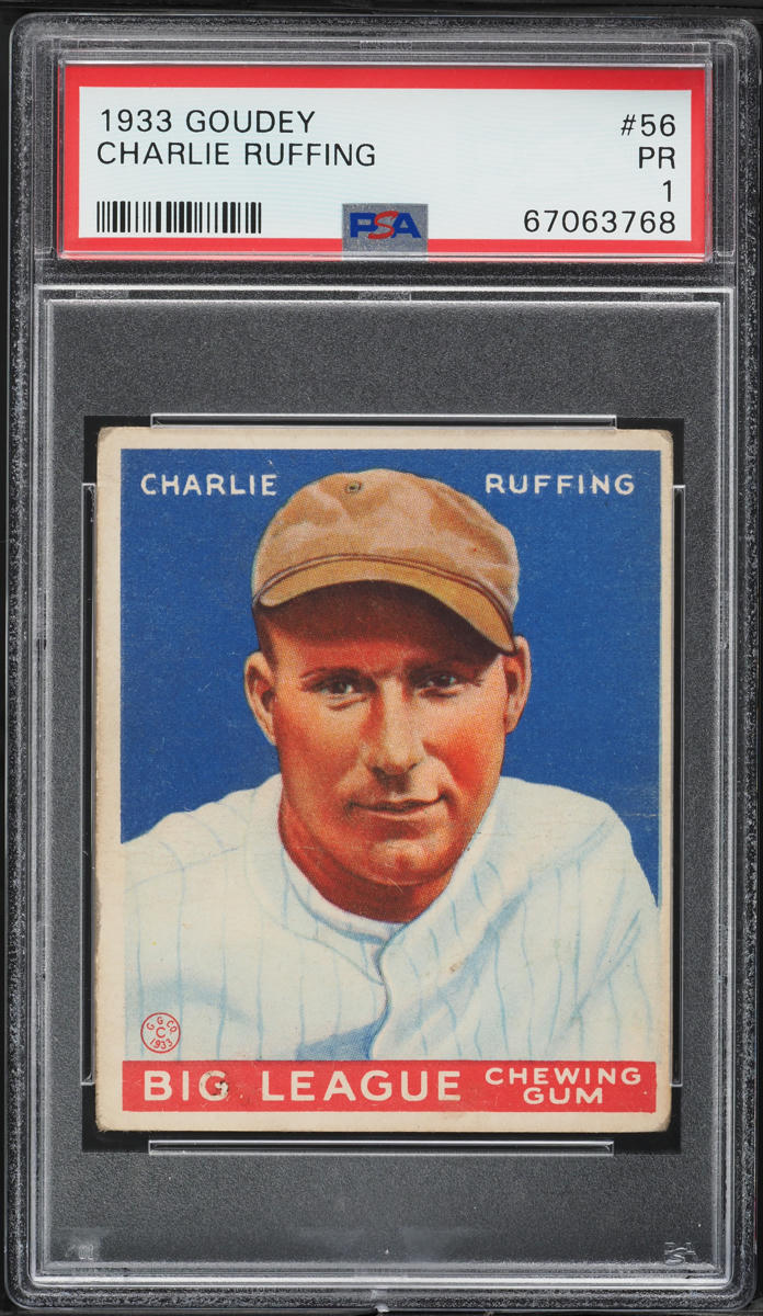 1933 Goudey Charlie Ruffing #56 PSA 1 PR