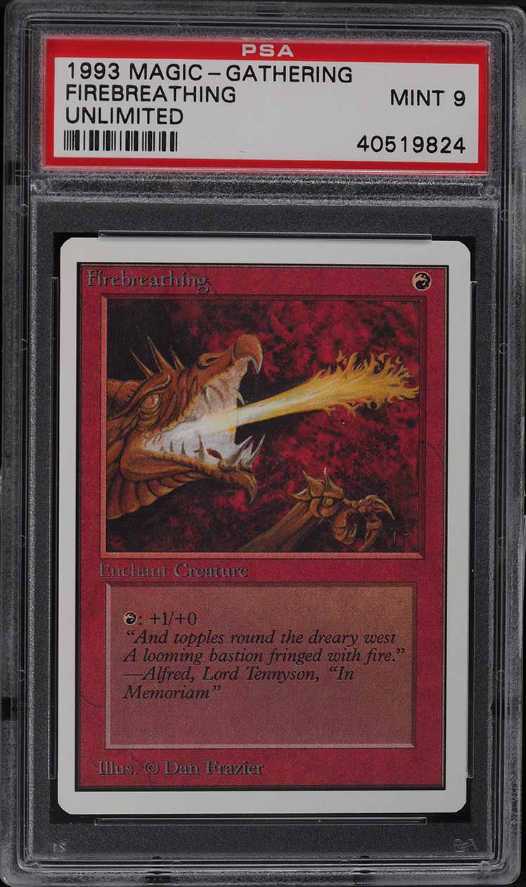 1993 Magic The Gathering MTG Unlimited Firebreathing C R PSA 9 MINT