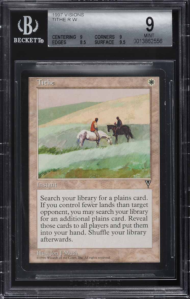 1997 Magic The Gathering MTG Visions Tithe R W BGS 9 MINT