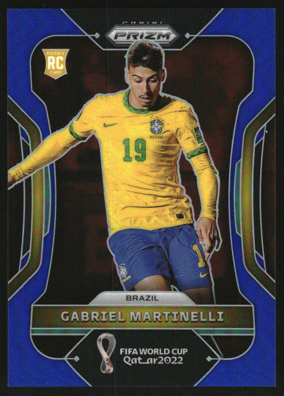 2022 Panini Prizm World Cup Prizms Blue #29 Gabriel Martinelli RC /299