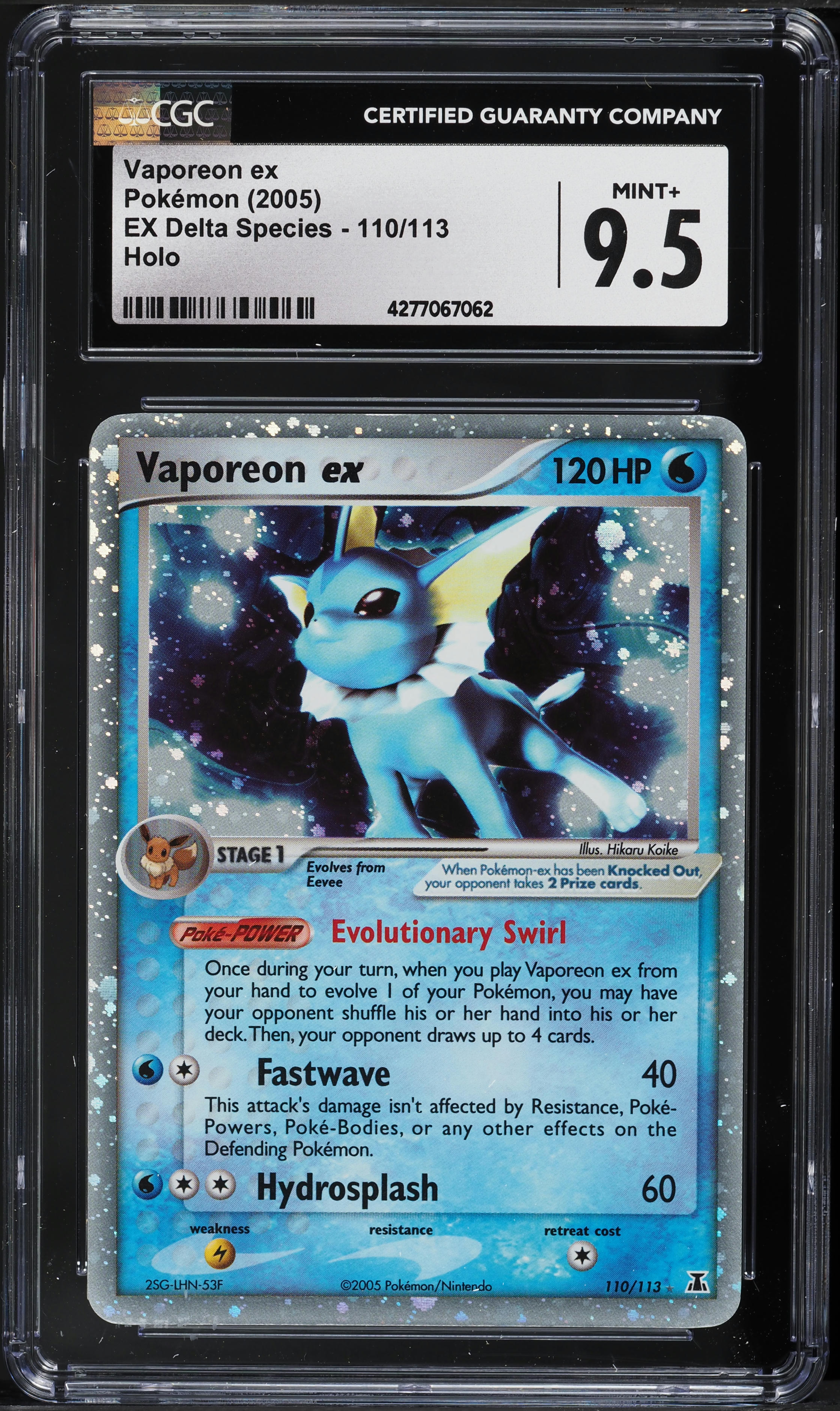 2005 Pokemon EX Delta Species Holo Vaporeon ex #110 CGC 9.5 MINT+