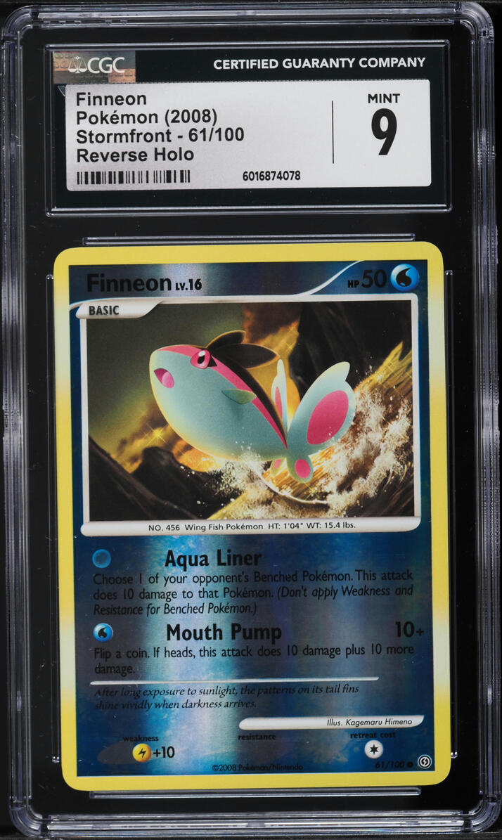 2008 Pokemon Diamond & Pearl Stormfront Reverse Holo Finneon #61 CGC 9 MINT