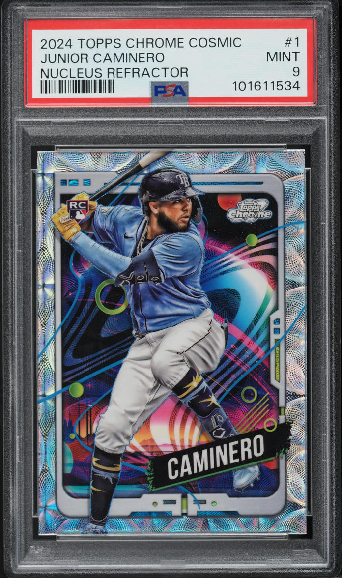 2024 Topps Chrome Cosmic Nucleus Refractor Junior Caminero ROOKIE #1 PSA 9 MINT